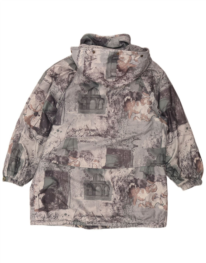 FUCHS & SCHMITT Chaqueta impermeable holgada para mujer UK 46 Large Grey Patchwork