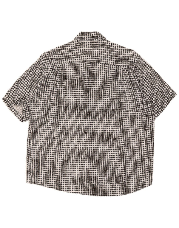 Camisa de manga corta para hombre Cotton Club Large Black Gingham