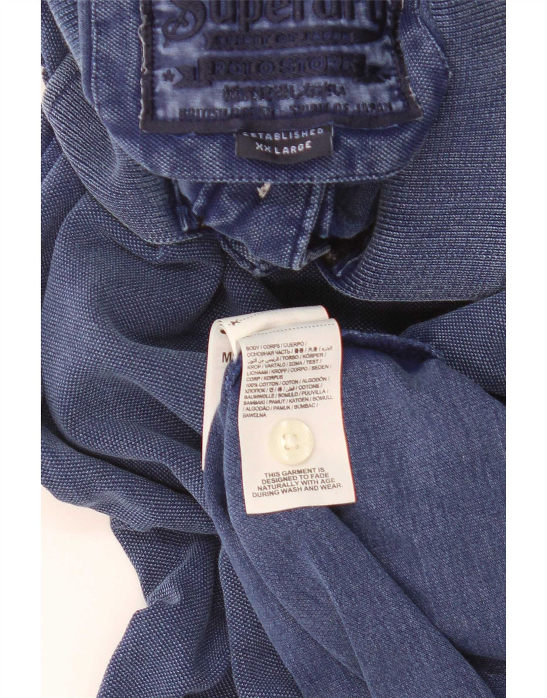 Superdry Polo Para Hombre 2XL Algodón Azul