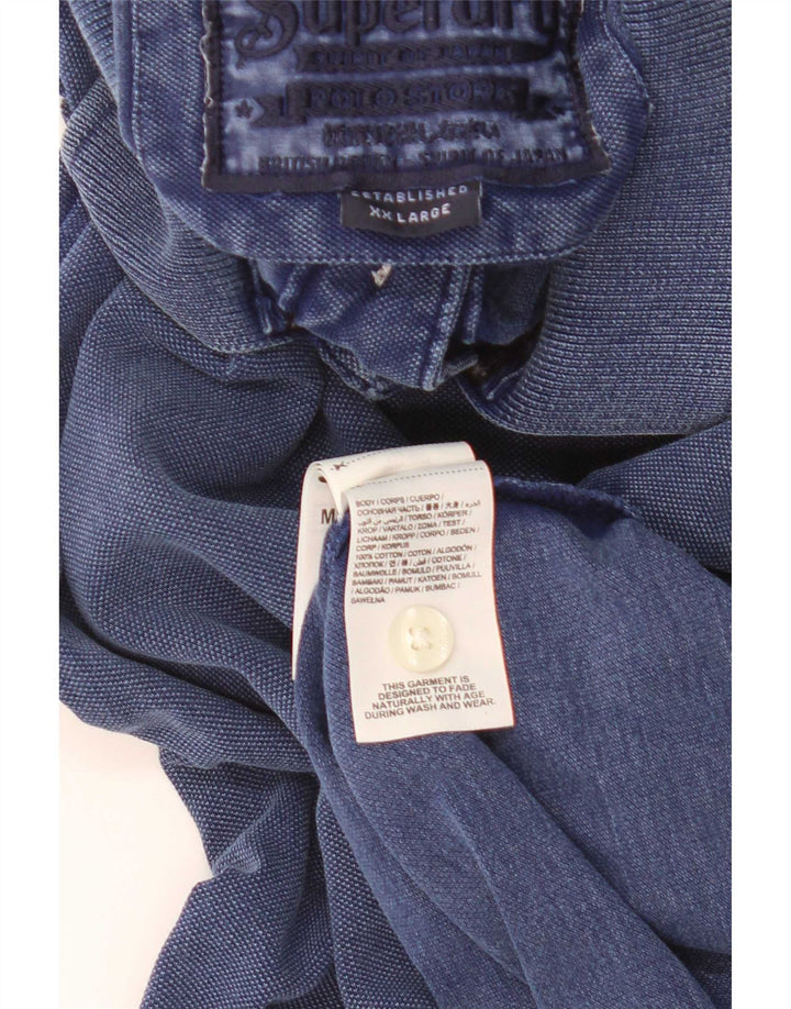 Superdry Polo Para Hombre 2XL Algodón Azul