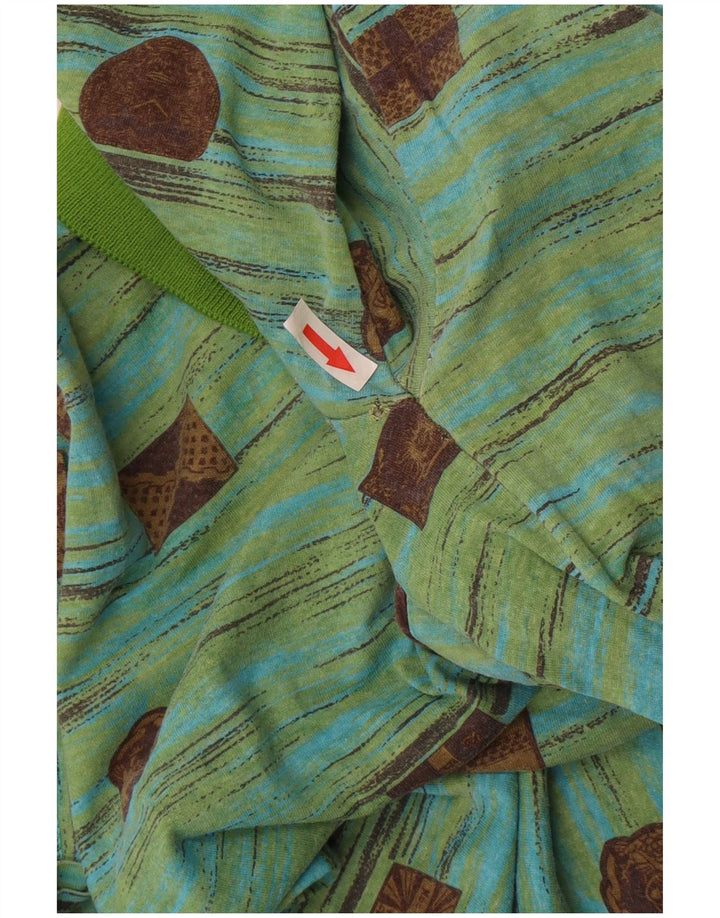 Polo vintage para hombre IT 48 Algodón geométrico verde medio