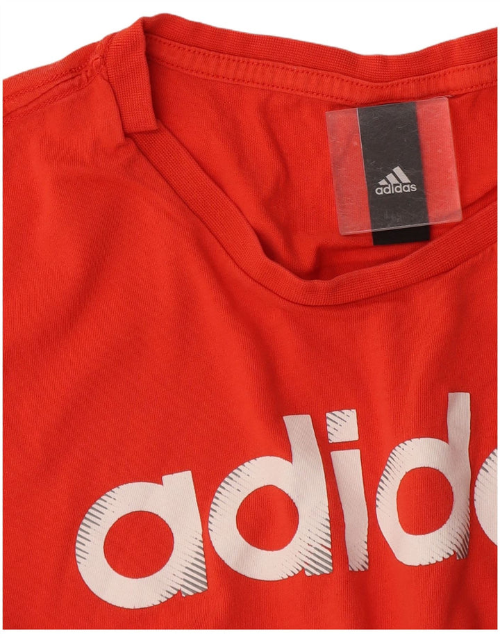 Adidas - Camiseta gráfica para hombre, talla pequeña, color naranja