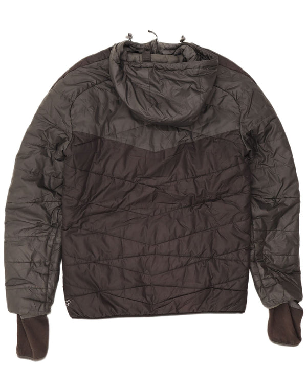 Puma Mens Hooded Padded Jacket UK 38 Medium Grey Colourblock Sports