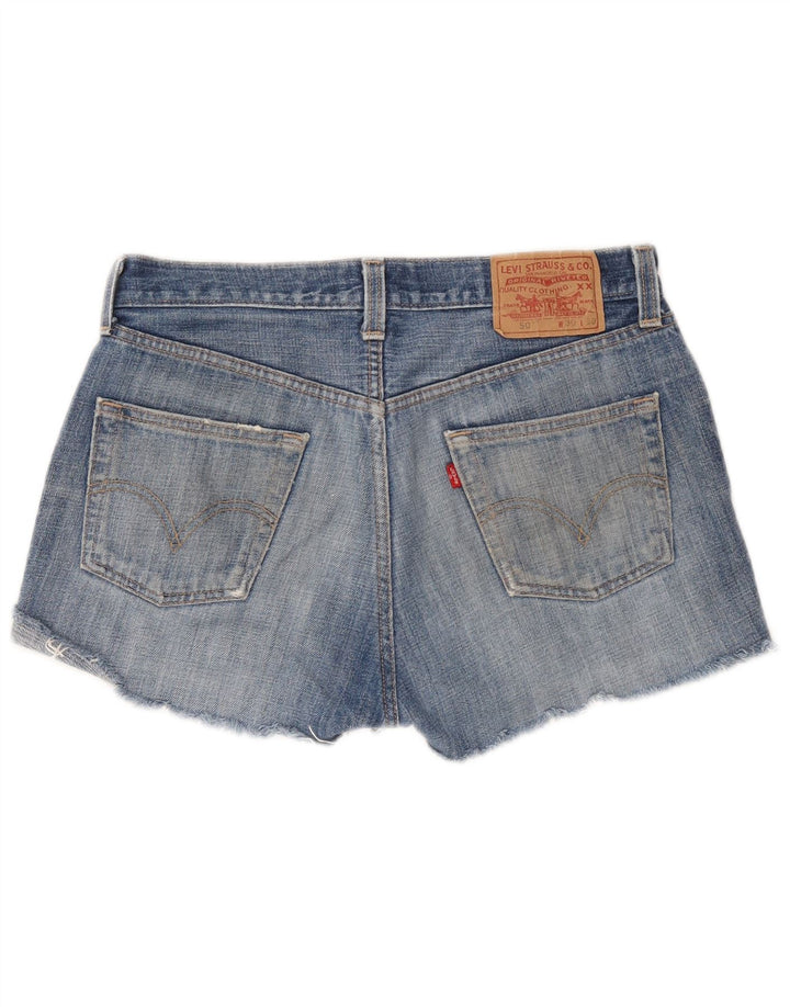 Levi's Mujer 501 Shorts De Mezclilla Desgastados W30 Algodón Azul Medio
