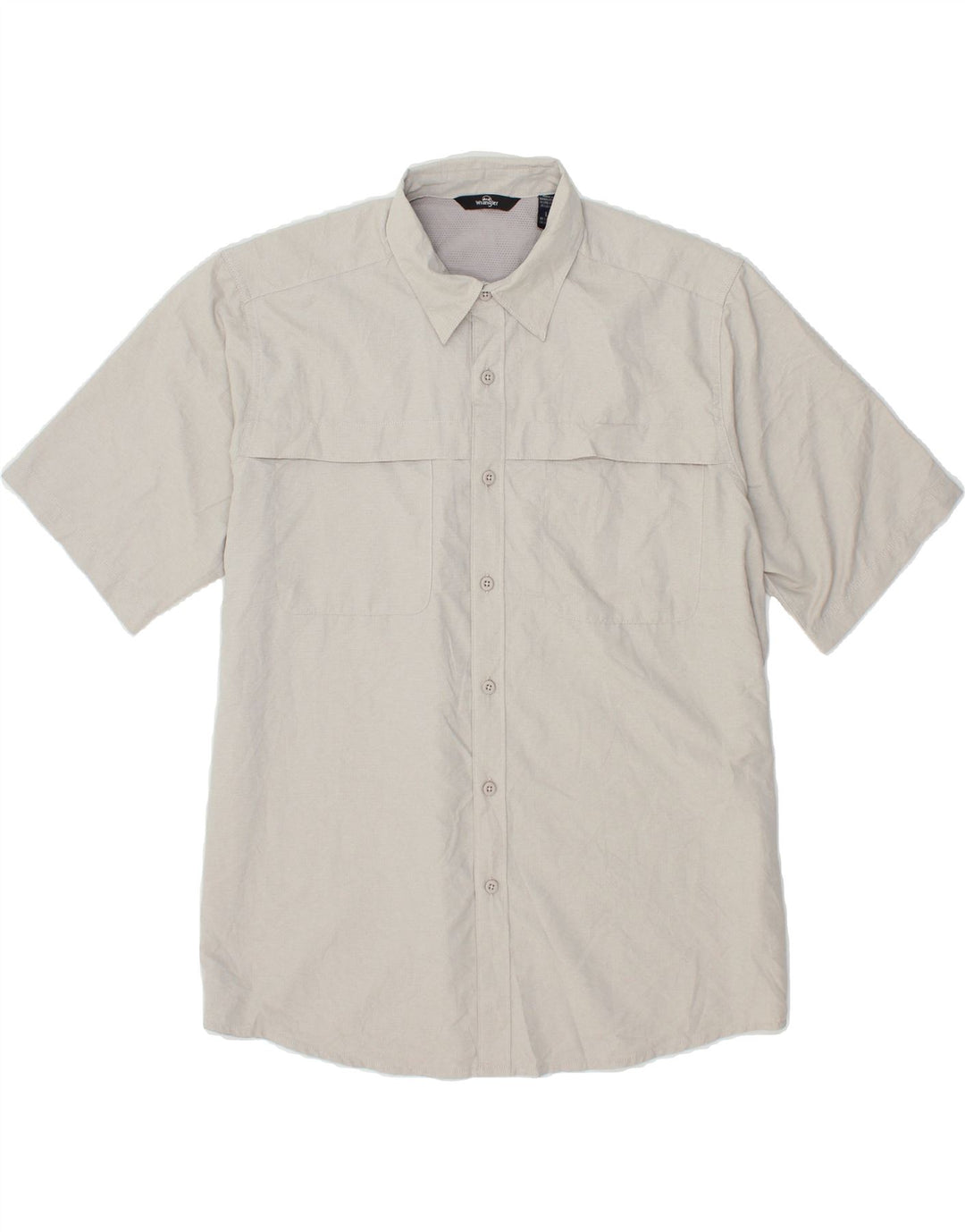 WRANGLER Camisa de manga corta para hombre Poliéster gris grande