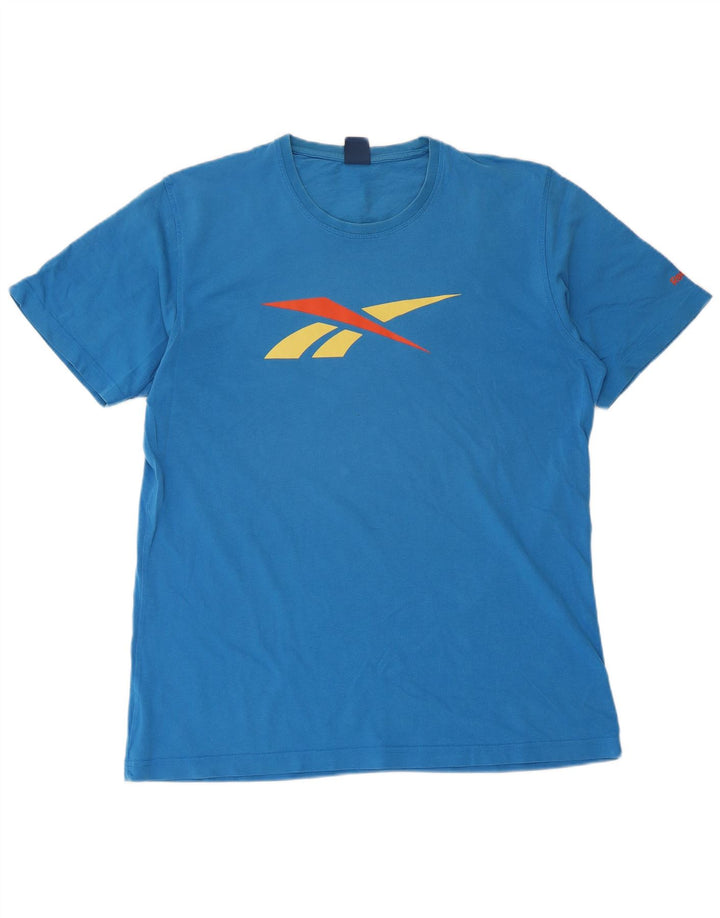 Reebok - Camiseta gráfica para hombre, talla grande, algodón azul