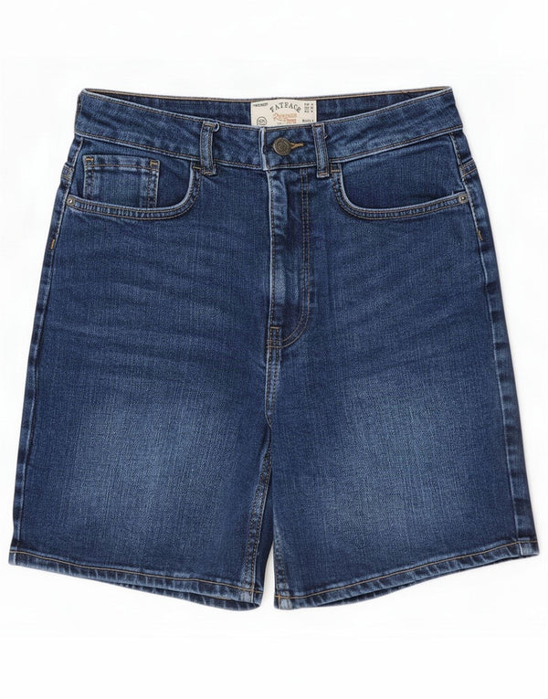 Fat Face Womens Darley High Waist Denim Shorts UK 8 Small W26 Blue Cotton
