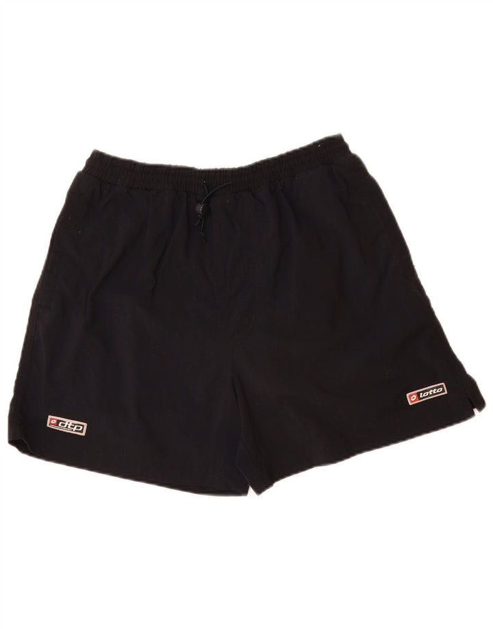 LOTTO Shorts deportivos para hombre UK 38/40 Medium Negro Poliamida