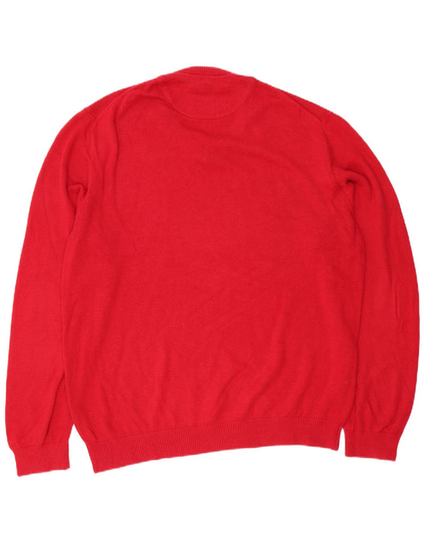 Crew Clothing - Jersey con cuello en V para hombre, talla XL, algodón rojo