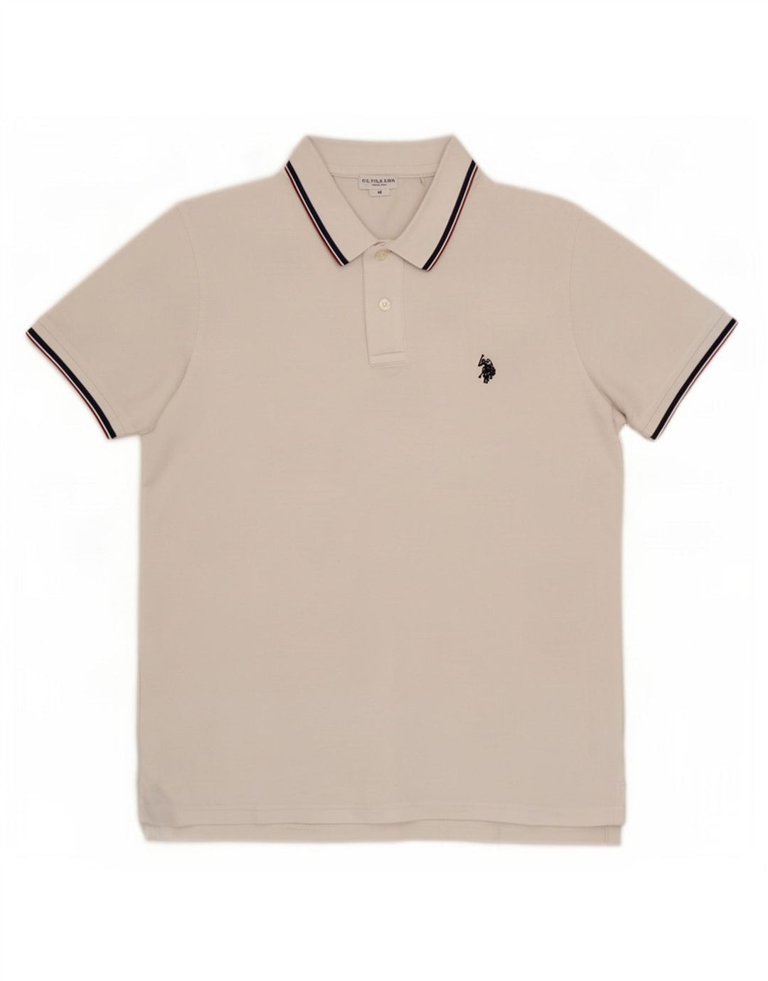 Asociación de Polo de EE. UU. Polo Hombre Algodón Blanco Mediano
