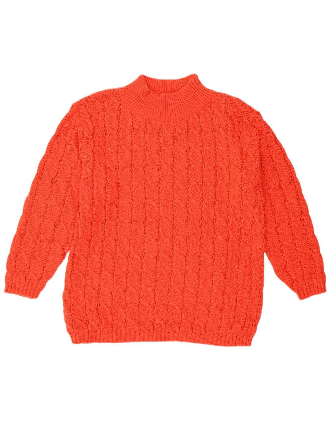 VINTAGE Mujer Cuello Tortuga Jersey Suéter Reino Unido 14 Lana Roja Mediana