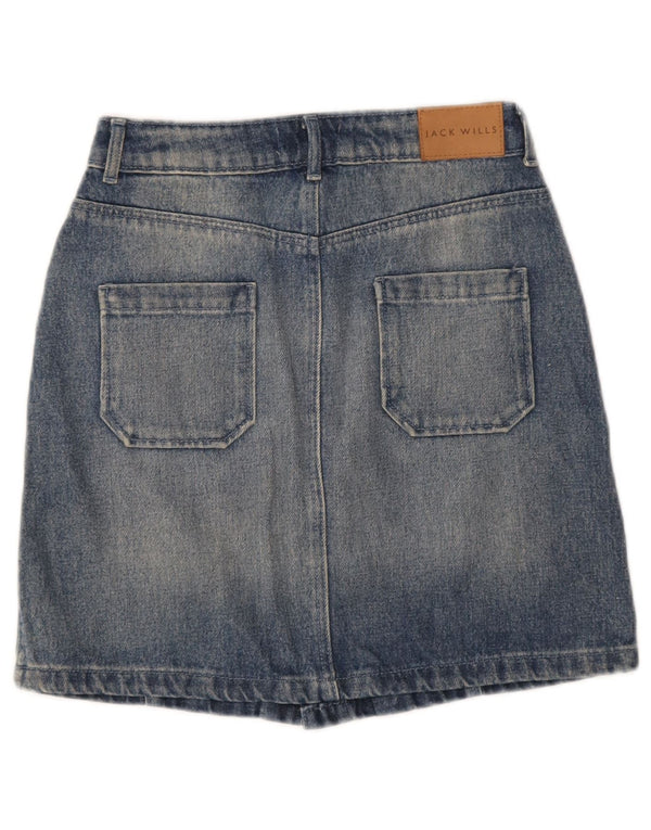 Jack Wills Falda vaquera para mujer UK 8 Small W26 Algodón azul