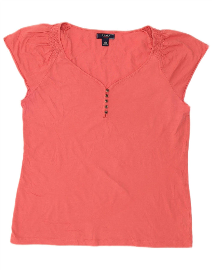 Chaps Blusa para mujer Top UK 14 Grande Algodón rosa