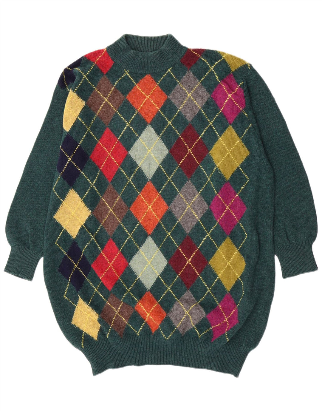 Benetton Jersey Oversize Con Cuello Alto IT 48 XL Verde
