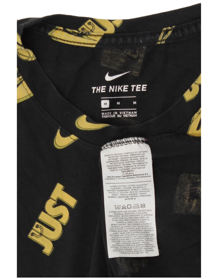Nike Camiseta gráfica para hombre Top mediano de algodón geométrico negro