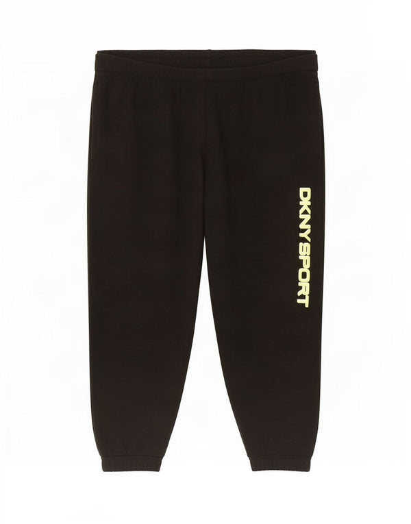 Dkny Hombre Crop Graphic Chándal Pantalones Joggers XL Algodón Negro