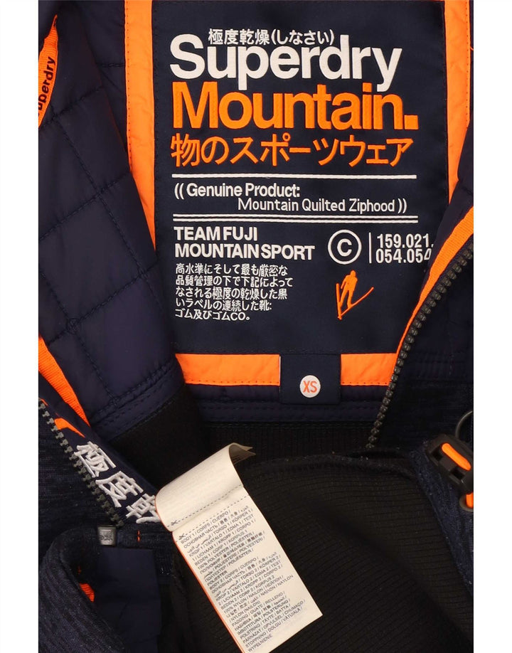 Superdry Chaqueta superior de chándal con capucha para hombre XS Poliéster azul marino