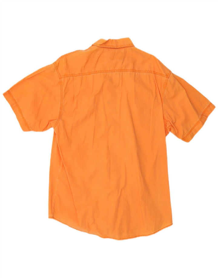 Wrangler Camisa De Manga Corta Para Hombre Algodón Naranja Medio