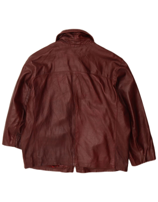Chaqueta de cuero vintage para mujer IT 46 cuero marrón grande