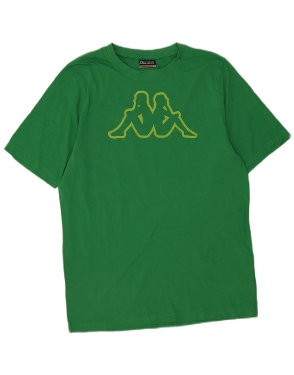 Kappa Hombre Camiseta Gráfica Top Algodón Verde Medio