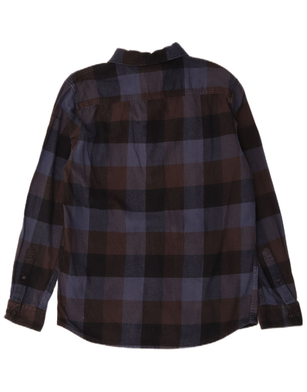 Quiksilver Camisa de franela de ajuste regular para hombre, talla pequeña, algodón a cuadros azul marino