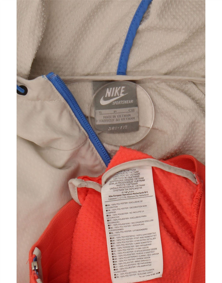 Nike Chaqueta bomber con capucha para mujer UK 10 Small Naranja Colorblock Algodón