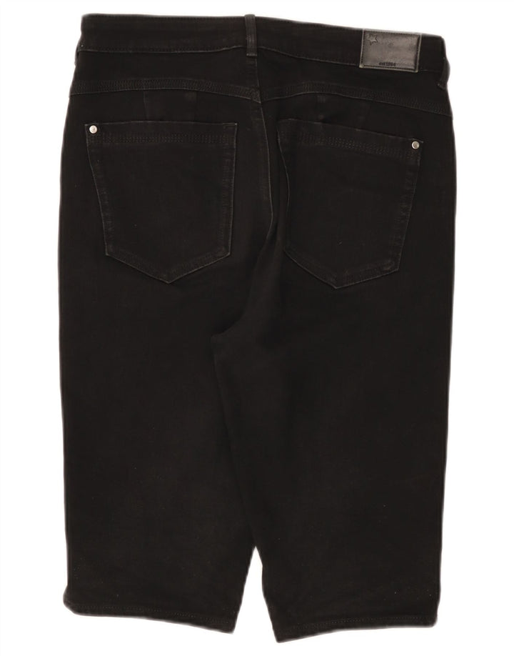 Marks & Spencer Bermudas vaqueras para mujer UK 12 Medium W30 Algodón negro