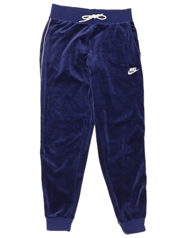 Nike Pantalones de chándal de Terciopelo para Mujer Joggers UK 10 Small Azul Marino