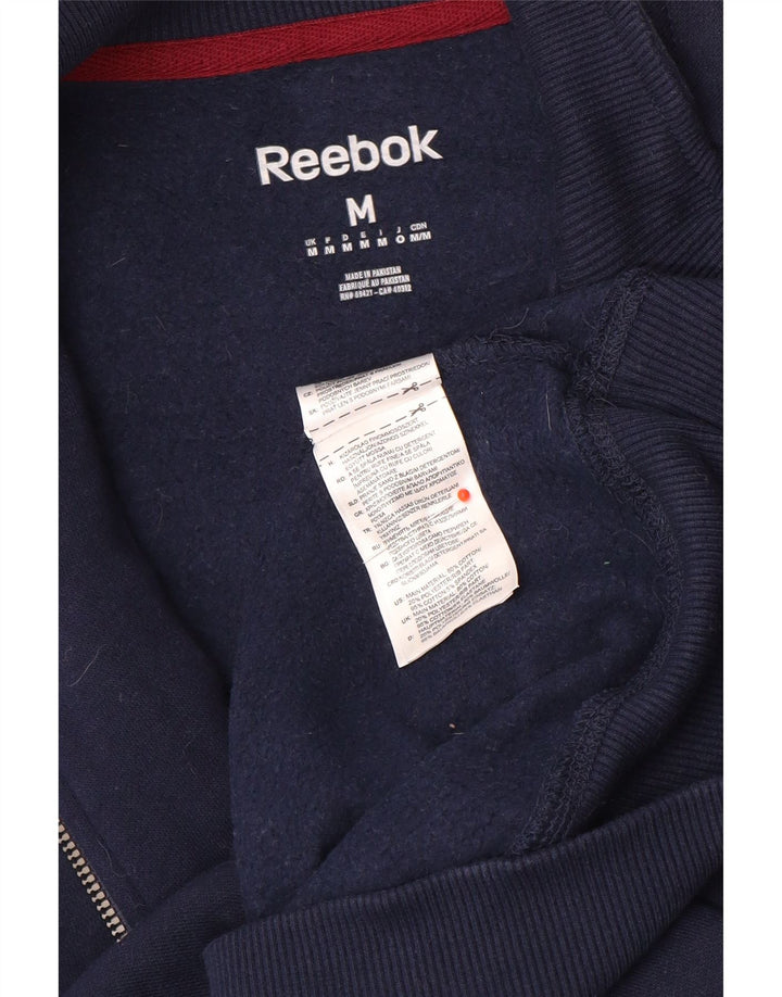 Reebok - Chaqueta de chándal para hombre, color azul marino mediano, algodón