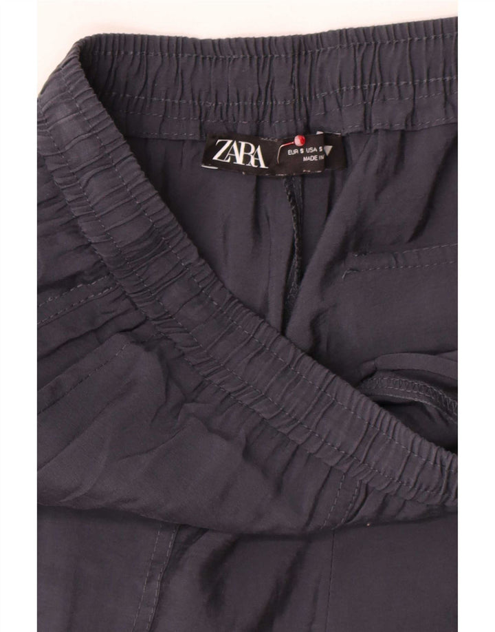 Zara Mujer Pantalones Cortos Rectos Pequeño W28 L25 Gris