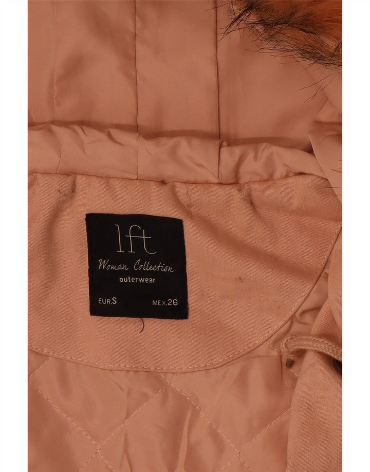 Lefties Chaqueta Parka Extragrande con Capucha para Mujer UK 10 Small Pink Cotton