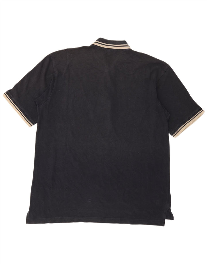 Sergio Tacchini Polo para hombre grande negro a rayas