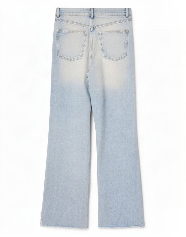 Zara Vaqueros de pierna ancha y cintura alta para mujer EU 38 Small W28 L33 Algodón azul