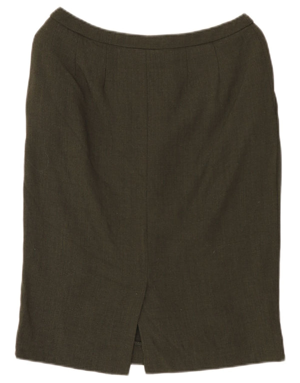 Laura Ashley Falda recta para mujer UK 42 Medium W28 Viscosa verde