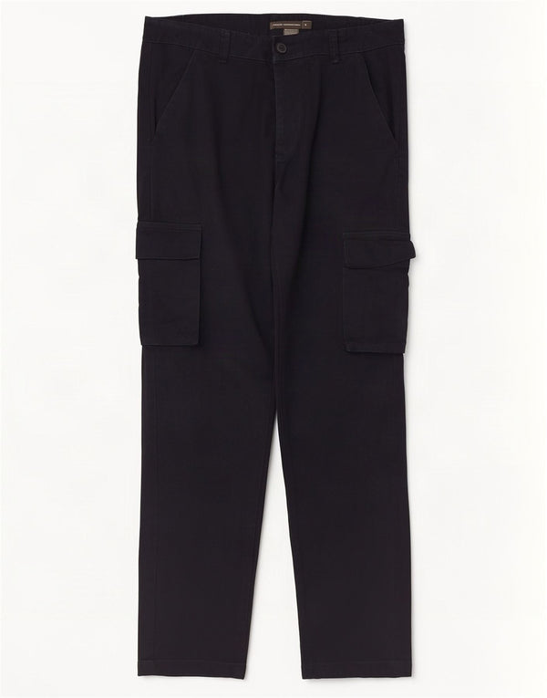 French Connection Pantalones Cargo Rectos para Hombre Pequeño W32 L30 Azul Marino
