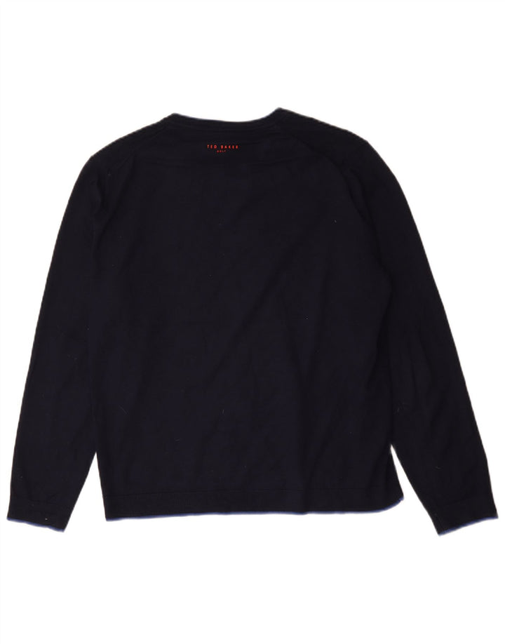 Ted Baker - Jersey con cuello en V para hombre, talla 4, grande, azul marino