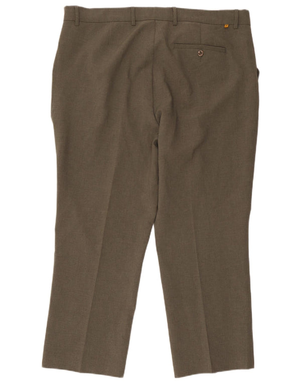 Farah Mens Pantalones Casuales Cónicos W42 L27 Poliéster Caqui