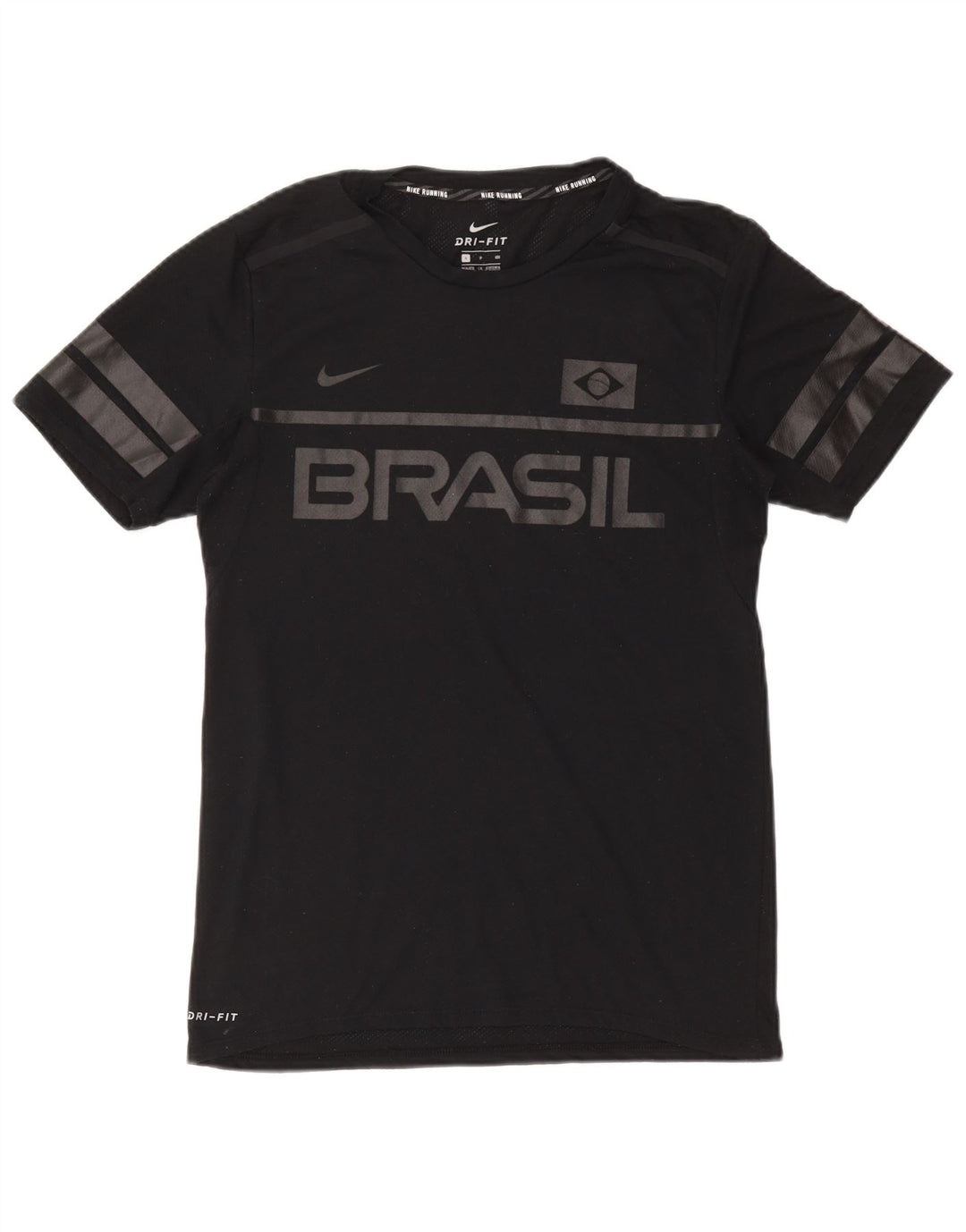 NIKE Brasil Graphic Camiseta para hombre, talla pequeña, color negro