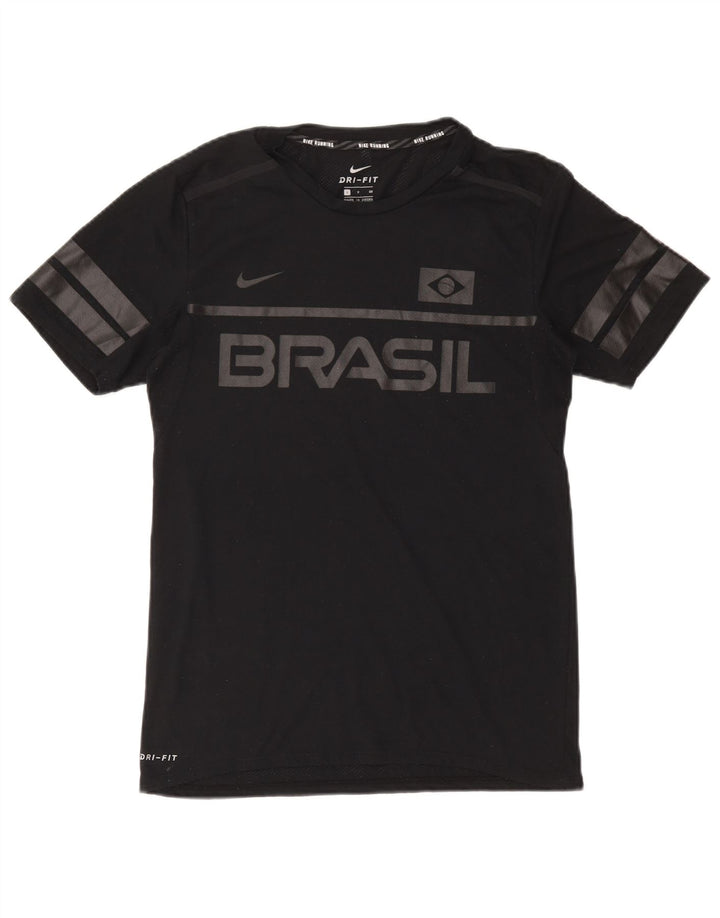NIKE Brasil Graphic Camiseta para hombre, talla pequeña, color negro