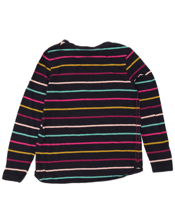 WHITE STUFF Top de mujer de manga larga UK 44 grande azul marino a rayas