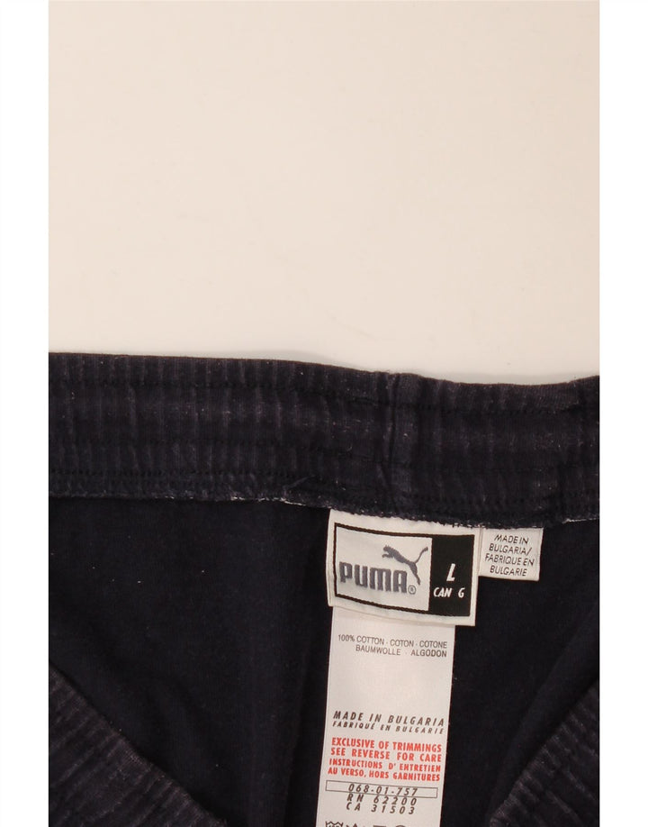 PUMA Pantalones cortos deportivos para hombre grande azul marino