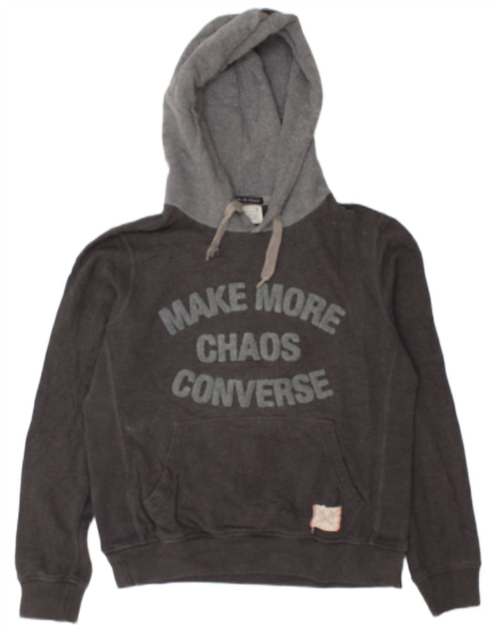 Converse Hombre Graphic Sudadera con capucha Jumper Small Gris Algodón