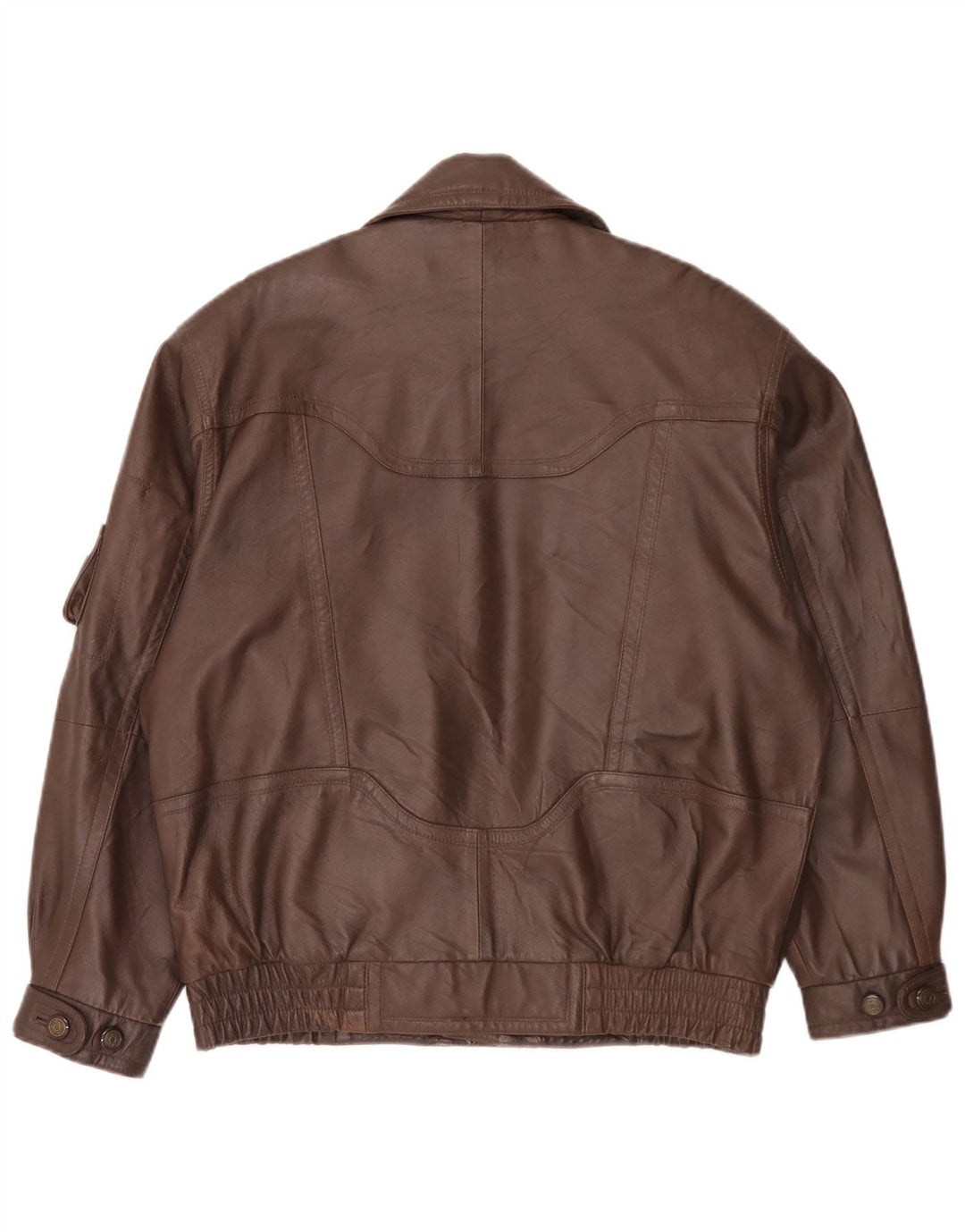 Chaqueta de cuero vintage para hombre IT 48 Marrón medio