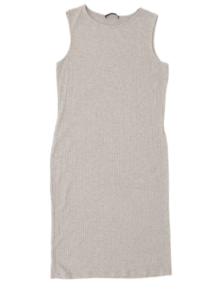 Marks & Spencer Vestido ajustado sin mangas para mujer UK 42 Viscosa gris medio