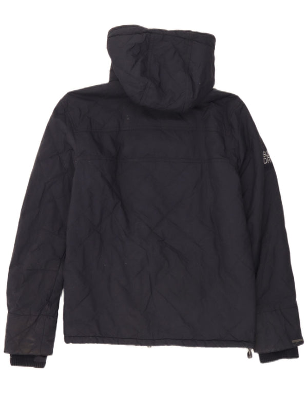 Superdry Chaqueta cortavientos con capucha para hombre UK 36 Small Azul marino Nylon