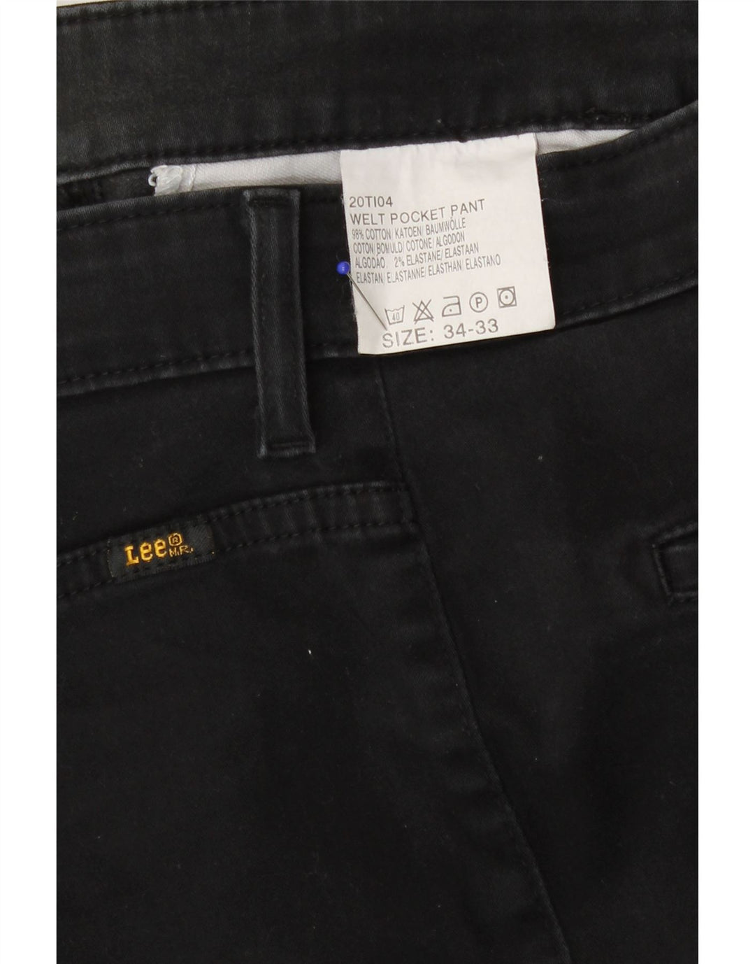 Vaqueros Rectos Lee Mujer W34 L28 Algodón Negro