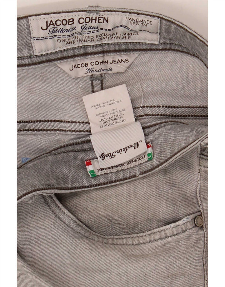 Jacob Cohen Vaqueros ajustados para hombre W34 L30 Algodón gris