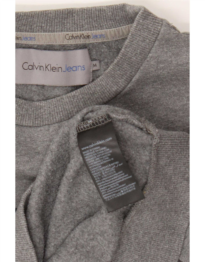 Calvin Klein Jeans Hombre Sudadera Gráfica Jumper Gris Medio Moteado