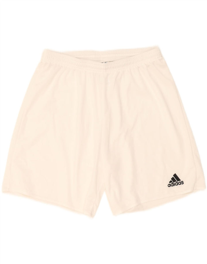 Adidas - Pantalones cortos deportivos para hombre, tamaño grande, poliéster blanco