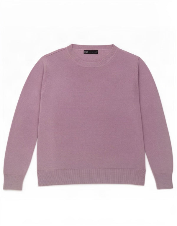 Marks & Spencer Jersey con Cuello Barco para Mujer UK 40 Acrílico Púrpura Medio